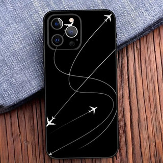 TK-1 Máy Bay Máy Bay Máy Bay Màu Đen Ốp Lưng Điện Thoại iPhone 16, 17,14,13,12,11, Pro, X, XS, Max, XR, Plus, Mini Mềm Màu Đen