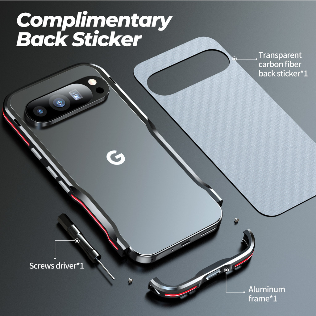 Khung Kim Loại Sang Trọng Cho Google Pixel 10 9 9Pro 9Pro XL 8 8Pro Ốp điện thoại Hợp Kim Hàng Không Nhôm Bảo Vệ Có Mặt Sau Phim