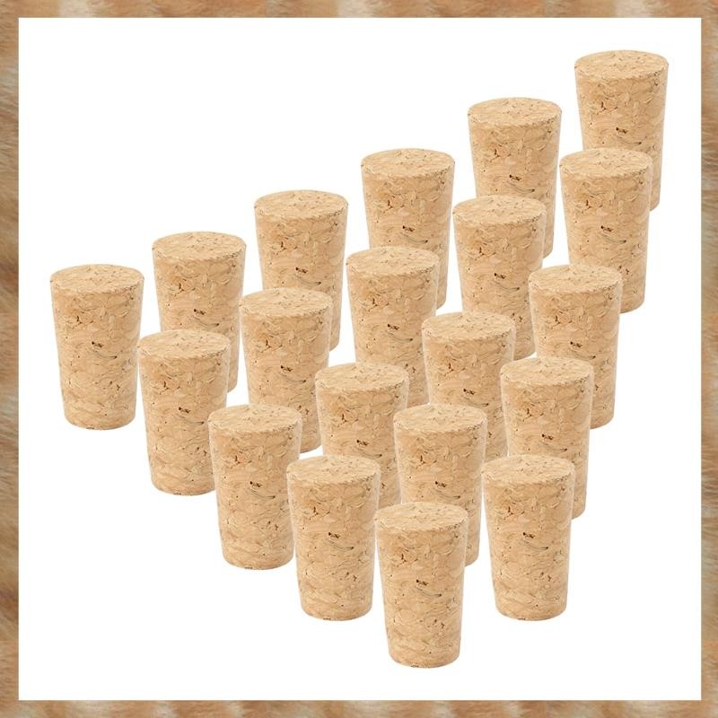 [S Z] 20 Cái / lốc Nút Chai Gỗ Tự Nhiên Nút Rượu Nút Chai Gỗ Nút Chặn Loại Nón Chai Rượu Nút Chai Cắm Niêm Phong Nắp Chai Bia Nút Chai
