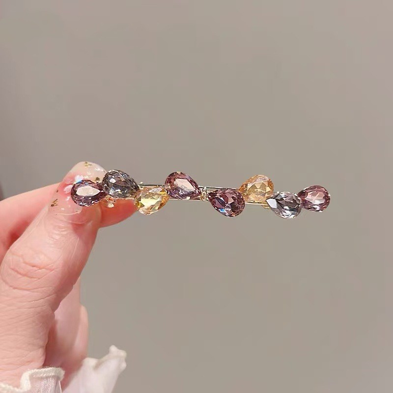 Mauropoli Kẹp Tóc Nơ Pha Lê Phẳng Thanh Lịch, Kẹp Bên Thời Trang Đơn Giản Cho Nữ