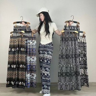 S-4XL Quần Size Lớn Nữ Thái Lan Voi Quần Ống Rộng Mùa Hè Pyjama Quần Co Giãn Mỏng Đi Biển Quần Rời Du Lịch Kỳ Lạ Quần Nữ Phong Cách Dân Tộc Quần Nữ Thường Ngày Quần Nữ Nhà Quần Dài