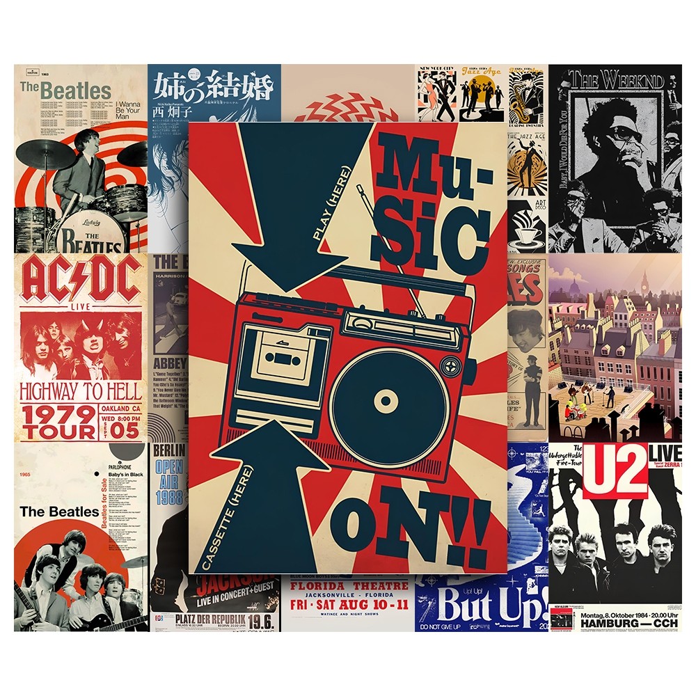 [Giấy] A5 In Màu - Set 50 Tờ Poster Giấy Dán Tường - HÌNH MUSIC - Decor Trang Trí Nhà | MS: 111456