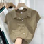 Áo sơ mi nữ tay ngắn dáng rộng Cotton màu trơn dành cho nữ Áo sơ mi dáng rộng