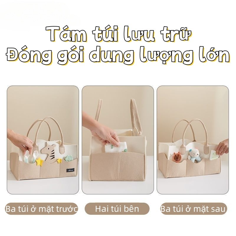 【SKISOPGO】Túi Đựng Tã Mầm Non, túi mẹ và bé đa năng thời trang, túi đeo vai, túi đựng mẹ xe đẩy vải cầm tay