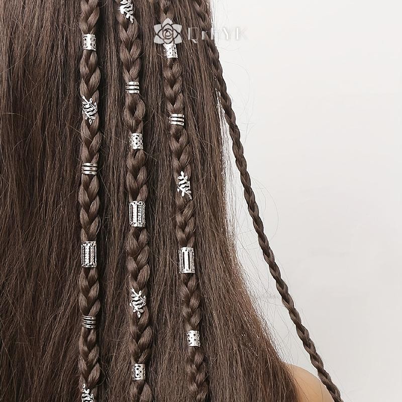 Qrhyk Dreadlock Tóc Nhẫn Có Thể Điều Chỉnh Vòng bít Kẹp Tóc Bím Bẩn Bím Tóc Hạt Kẹp Tóc Phụ Kiện Tóc Mũ Nón Cho Nữ Bé Gái Mới