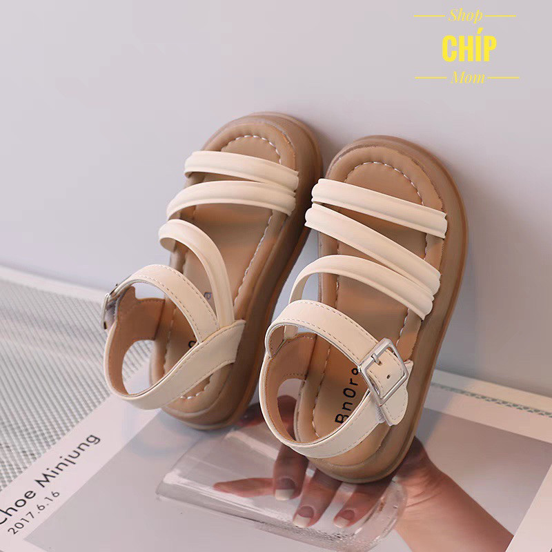 sandal bé gái dép quai hậu cho bé quai chéo nơ xinh xắn êm chân QCCC full hộp trắng cho bé từ 2 tuổi  8519 ( ảnh thật )