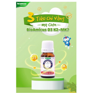 BioAmicus Vitamin K2 D3, hỗ trợ cho sức khỏe xương, răng trẻ em