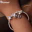 Bamoer 925 Sterling Sliver Charm Mặt dây chuyền nàng tiên cá màu tím cho vòng tay Quà tặng cho Momen
