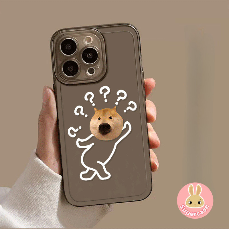 Câu hỏi vui nhộn Mark Dog cho Samsung Galaxy S24 S23 S22 S21 FE Plus Ultra S23 + S22 + S21 + S24 + Ốp điện thoại trong suốt sáng tạo