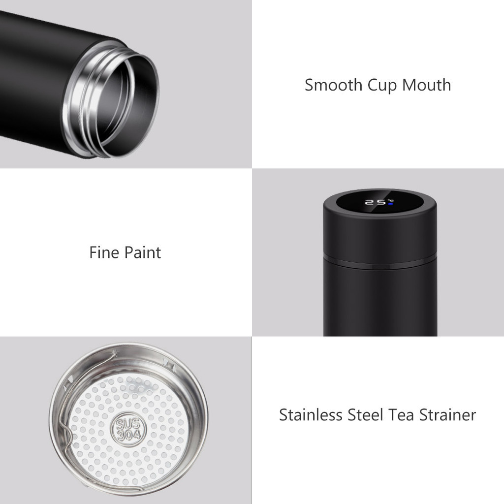 Xiaomi Quange 400ml Hiển thị nhiệt độ cốc kỹ thuật số Bình cách nhiệt thông minh 316 Vỏ đạn bằng thép không gỉ Cốc giữ nhiệt