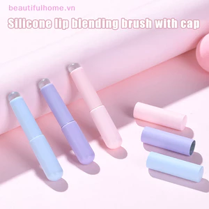 Bàn chải môi silicon có nắp Q Bàn chải che khuyết điểm góc đầu ngón tay Bàn chải trang điểm môi mềm tổn thương tròn [làm đẹp]