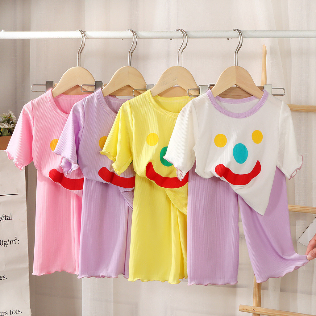 Bé Gái Thoáng Khí Mát Bộ Đồ Ngủ Mùa Hè Mỏng Phong Cách Homewear Phù Hợp Với Bé Gái Dễ Thương Siêu Dễ Thương Vừa Lớn Trẻ Em Băng Lụa Điều Hòa Không Khí Phù Hợp Với 0CQJ