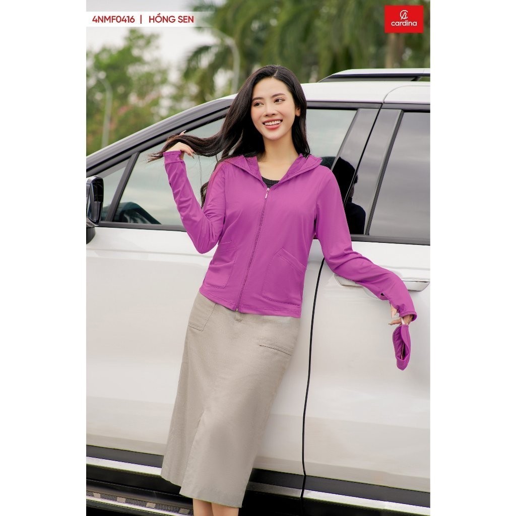 Áo Khoác Nữ Cardina Chống Nắng 1 Lớp Thanh Xuân Sợi Lạnh Thoáng Mát Mềm Mịn Co Giãn 4 Chiều 4NMF04