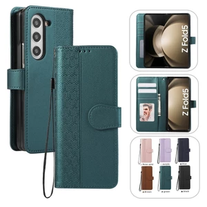 Dành Cho Samsung Z Fold 7 6 5 4 3 Ốp Lưng Ví Da Flip Casing Fold7 Fold6 Khe Cắm Thẻ Từ Tính