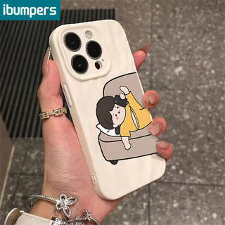 ibumpers Ốp Lưng IPhone Cặp Đôi Hoạt Hình Dễ Thương Cho IPhone 16 15 14 12 13 11 Pro Max IP 7 8 Plus X XS XR Ốp Điện Thoại Silicon Mềm Chống Sốc