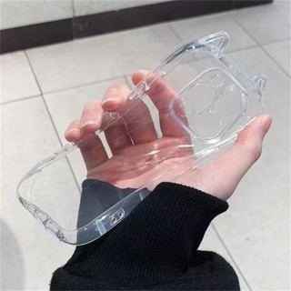 Tai Mèo Transparente TPU Mềm Chống Sốc Ốp lưng iPhone 15 14 13 12 11 Pro Max Plus X XS Max XR 7 8 Plus Ốp Lưng Trong Suốt