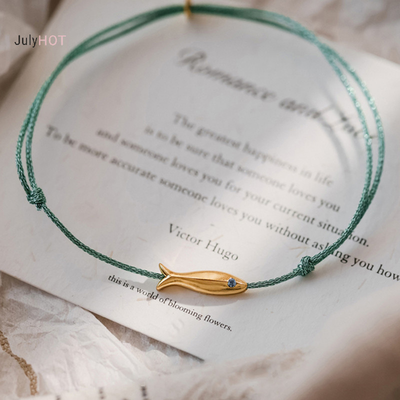 Julyhot Dây Đỏ Cá Vòng Tay Dành Cho Nữ Cá Dễ Thương Dây Xanh Vòng Tay Có Thể Điều Chỉnh Handmade Trang Sức Tối Giản Dân Tộc Trang Sức Massivedeals