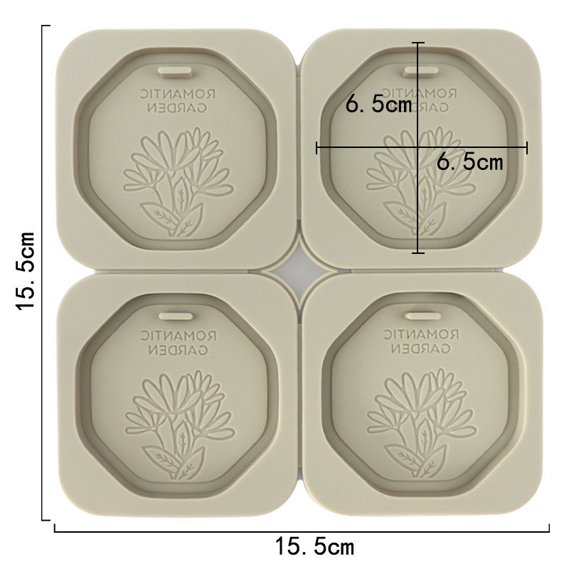 4 Khoang Lục Giác Hình Hoa Silicon Sáp Viên Khuôn Thơm Thạch Cao Xe Mặt Dây Chuyền Khuôn Sáp Danh Sách Khuôn Silicon