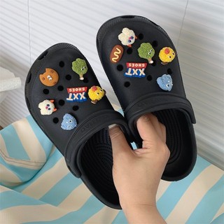 Xixitiao Lỗ Giày Thời Trang EVA Hoạt Hình Dễ Thương Quái Vật Nhỏ Thoải Mái Mặc Bên Ngoài Nữ Đi Biển Đế Mềm Ngoài Trời Baotou Mùa Hè