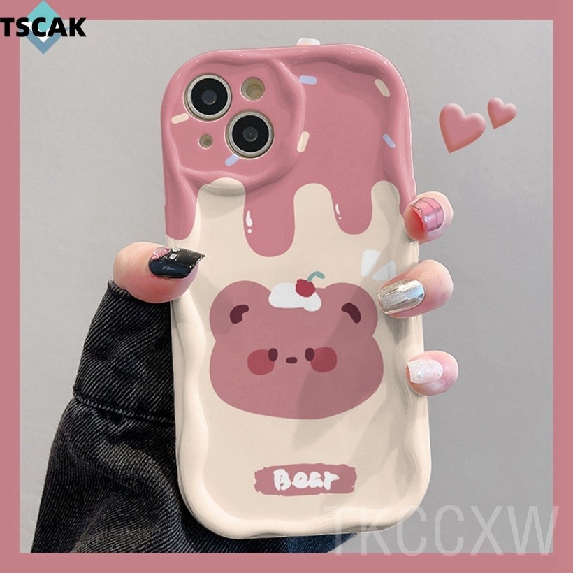 Ốp điện thoại hoạt hình gấu bông dễ thương Tương thích cho OPPO A3S A5 AX5 A5S AX5S A7 AX7 A12e A12 A15 A15S A16 A16S A54S A8 A31 A5 A9 2020 F9 Pro Vỏ chống sốc