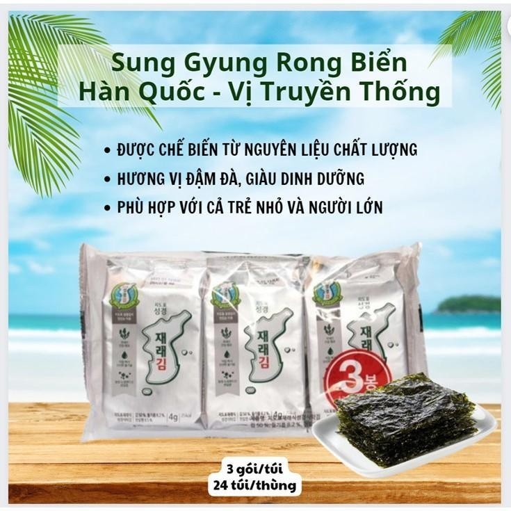 SungGyung Rong biển miếng 4g x 3 túi Snack Ăn Vặt | Shopee Việt Nam