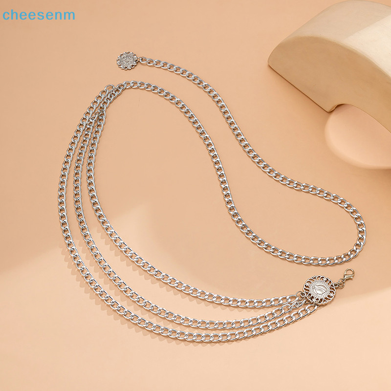 Cheenm 2023 Thời Trang Mới Nhiều Lớp Dây Xích Dành Cho Nữ Thời Trang Vàng Bạc Màu Kim Loại Cao Cấp Cơ Thể Dây Xích Đầm Nữ sel Thắt Lưng VN