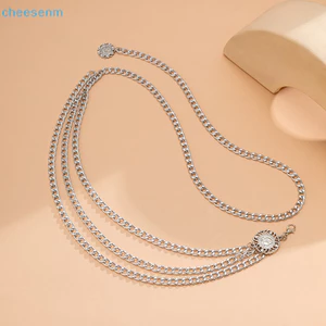 Cheenm 2023 Thời Trang Mới Nhiều Lớp Dây Xích Dành Cho Nữ Thời Trang Vàng Bạc Màu Kim Loại Cao Cấp Cơ Thể Dây Xích Đầm Nữ sel Thắt Lưng VN