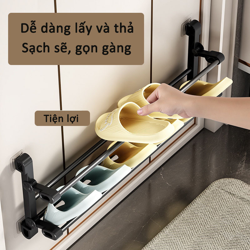 Giá để giày không đục lỗ treo tường, giá để giày không đục lỗ có thể gập lại, thích hợp cho phòng khách và phòng tắm...
