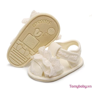 Xăng đan Mùa Hè Cho Bé Gái Dễ Thương Nơ / Ruffle Giày Đế Chống Trơn Trượt Giày Tập Đi
