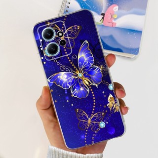 Dành Cho Xiaomi Redmi Note 12 4G Vỏ Mới Phong Cách Bướm Hoa Trong Suốt Mềm Mại Ốp Lưng Điện Thoại Xiomi Redmi Note 12 4G Ốp Lưng