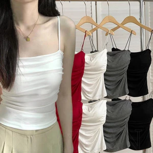 Áo Tank gợi cảm mùa hè - Áo màu trơn đơn giản - Cotton, Wirefree, Skinny Tank Top - Áo hai dây dây đeo nữ - Áo Crop Top không tay cơ bản