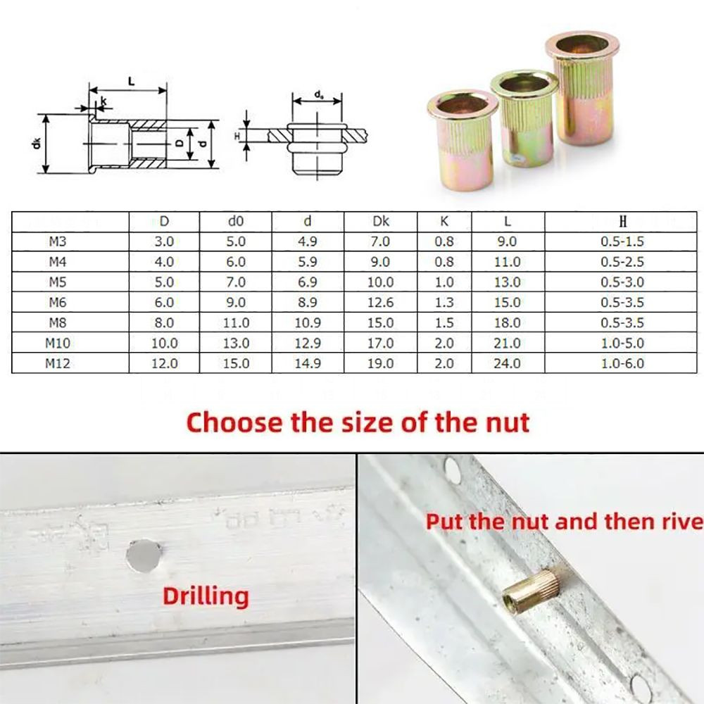 Neaverler 1 Cái Dụng cụ tán đinh thủ công, M3 M4 M5 M6 M8 M10 Đai ốc đinh tán cầm tay Mandrel Staple, Lắp đặt dễ dàng Bộ chuyển đổi tán đinh điện cho bộ công cụ đinh tán đầu đinh tán đinh tán đinh tán đinh tán