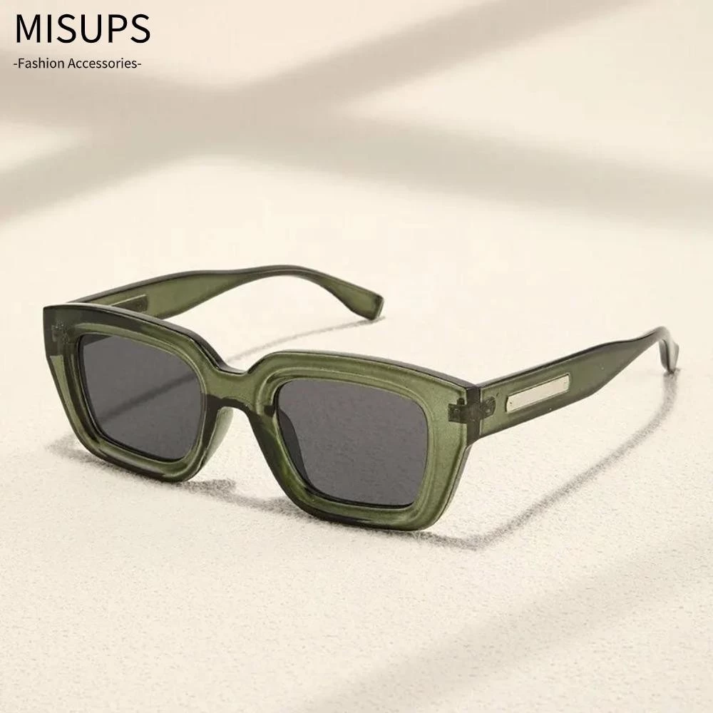 MISUPS Mát Khung Vuông, Kính Chống Nắng Retro UV400 Kính Mắt, 2024 Traver Sắc Thái Kính Chống Nắng Kính Mát Thời Trang Ins Đeo Kính Mát Nam Nữ