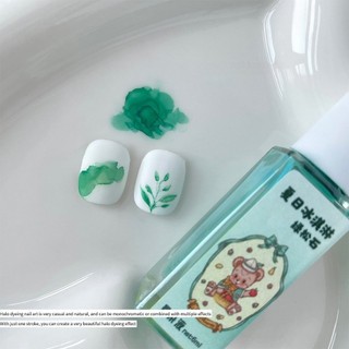 Xeijayi Halo Dye Liquid Summer Ice Cream Series Macaron Color Nhanh Khô Vignetting Smudge Liquid Nail Art Làm móng tay cho tiệm làm móng tay 6ml