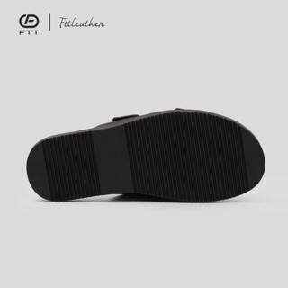 Dép Sandal nam Fttleather da microfiber hai quai ngang dáng trơn đế TPR bền, nhẹ, độ bám tốt