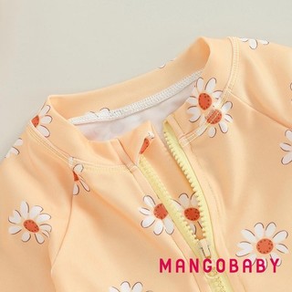 Mg-baby Bé Gái Đồ Bơi Tay Dài In Hoa Bikini Có Mũ Đồ Bơi Sơ Sinh Cho Tắm Mùa Hè