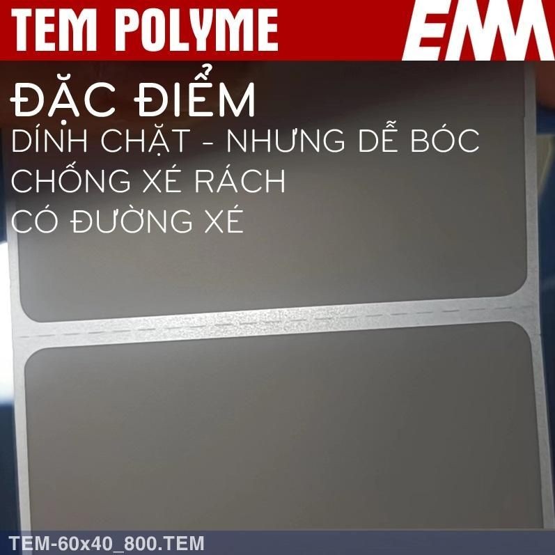 Tem in nhiệt Polyme CNC (60x40 Loại 800 PCS)-chuyên dụng cho nghành sản xuất - EMA