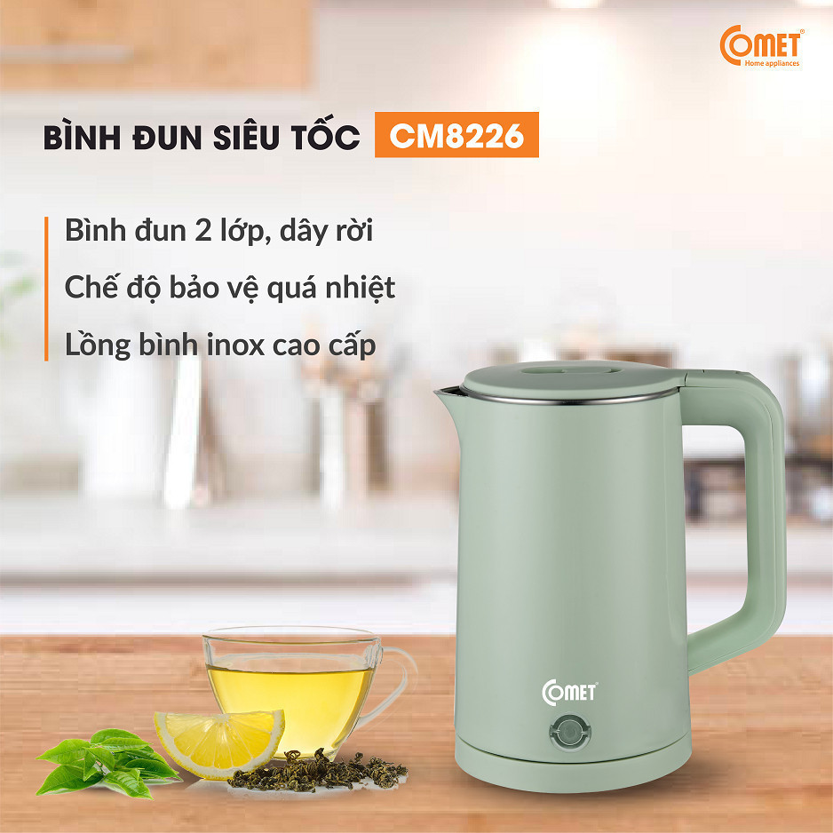 Binh un sieu t c 2 l p 1.8L COMET CM8226 Shopee Vi t Nam