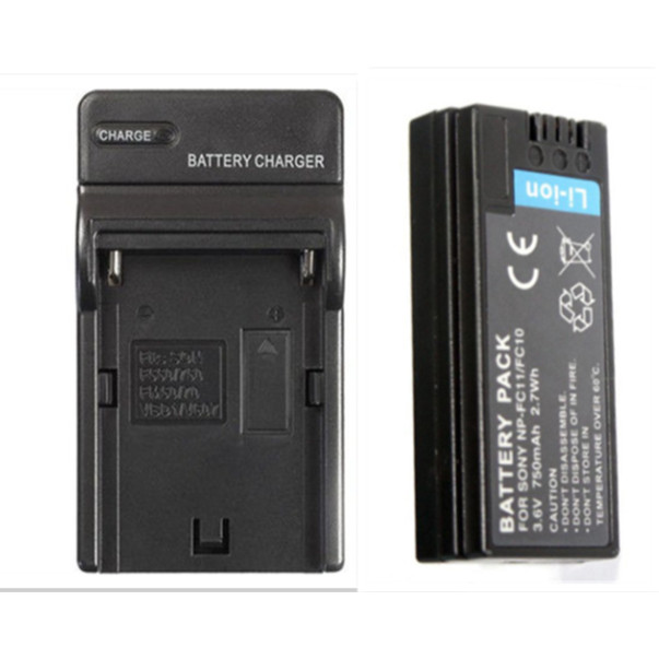 DSTE 2-pacco NP-FC10 NP-FC11 Batteria + Caricabatteria per Sony Cyber-shot DSC-F77 DSC-P2 DSC-P3 DSC-P5 DSC-P7 DSC-P8 DSC-P9 DSC-P10 DSC-P12