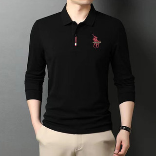 Áo Sơ Mi Polo Tay Dài Thu Đông Nam Ve Áo plus Size Top Trẻ Trung Và Trung Niên Thêu Quần Áo Nam Rời Thường Ngày