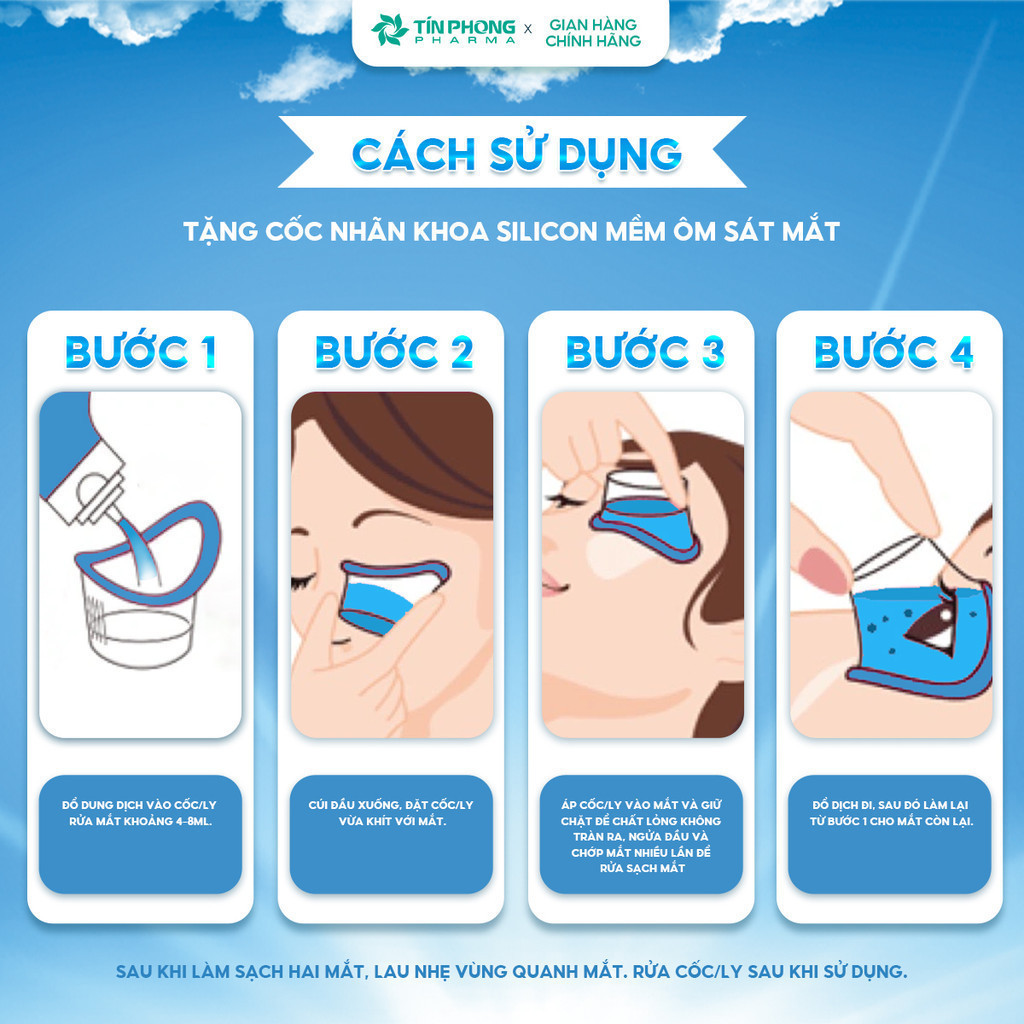 Mô tả Nước Rửa Mắt EYEFRESH Kèm Cốc Rửa Vệ Sinh Mắt, Sạch Cặn Trang Điểm và Dưỡng Ẩm Cho Mắt Link live - 2