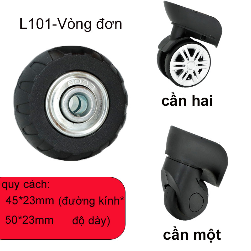 Bánh xe vali, Vòng bi kim loại chất lượng cao 45 * 23mm, 50 * 23mm，Siêu mịn, siêu chịu tải, im lặng và chống mài mòn
