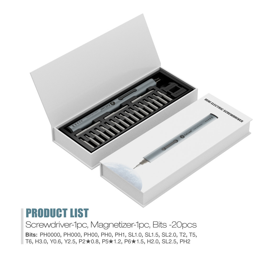 22 trong 1 Kailiwei Pin Lithium Bit Bộ tuốc nơ vít điện chính xác Bộ công cụ sửa chữa cho PC Máy tính Điện thoại Điện thoại Điện tử