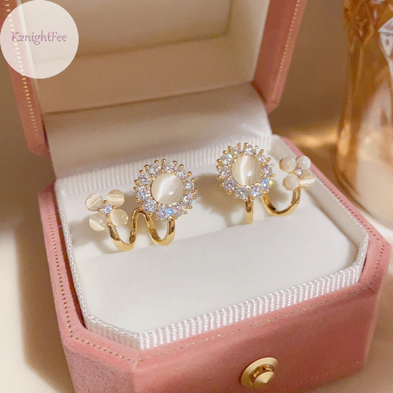 K2nightfee Tinh Tế Đơn Giản Pha Lê Mắt Bông Tai Nữ Thời Trang Zircon Bông Tai Dự Tiệc Trang Sức Quà Tặng Phụ Kiện VN