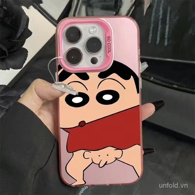 Ốp Điện Thoại Hoạt Hình Voi Shin-Chan QYJS Thích Hợp Cho IPhone 15 14 13 ProMax 11 12 PRO 14 15 plus X XS XR XSMAX SE 7 8 plus Vỏ Cứng Phong Cách Mới Mờ Độc Đáo JK6O