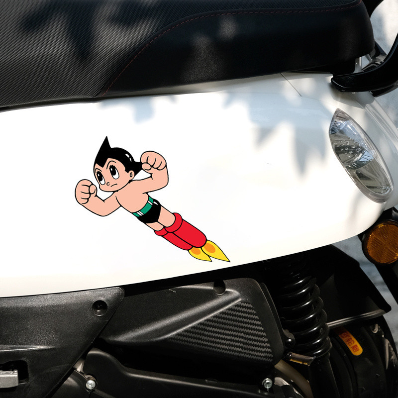 Nhãn dán xe hơi hoạt hình Anime Astro Boy, nhãn dán tường sắt điện dễ thương, trang trí chống nước, bọc chống trầy xe máy