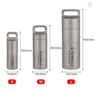 Hilivn) Hộp đựng thuốc titan TOMSHOO Hộp đựng thuốc Mini chống thấm nước Hộp đựng thuốc bỏ túi cho du lịch ngoài trời Cắm trại đi bộ đường dài