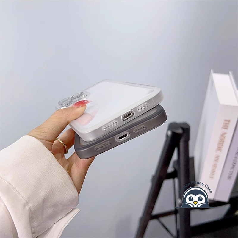 Ốp Điện Thoại Trong Suốt Đơn Giản Cho Vivo V50 V40E V30E V40 V30 V29 V25 Pro Lite V29E V27E V27 V25E V23E V17 4G 5G Vỏ Trong Suốt Màu Mạ Khung Ống Kính Vỏ Mềm Chống Rơi
