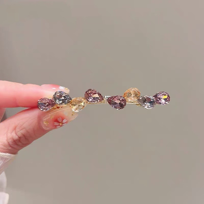Mauropoli Kẹp Tóc Nơ Pha Lê Phẳng Thanh Lịch, Kẹp Bên Thời Trang Đơn Giản Cho Nữ