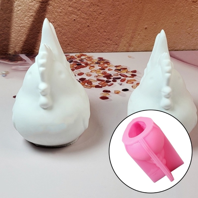 Inste Động Vật Khuôn Silicon 3D Gà Trống Khuôn Thạch Cao Khuôn Nhựa Dính Khuôn
